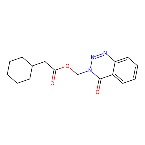 (4-oxobenzo[d][1,2,3]triazin-3(4H)-yl)methyl 2-cyclohexylacetate structure