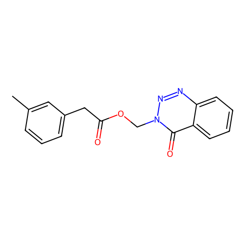 (4-oxobenzo[d][1,2,3]triazin-3(4H)-yl)methyl 2-(m-tolyl)acetate structure