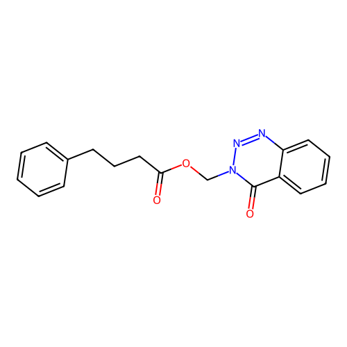 (4-Oxo-1,2,3-benzotriazin-3-yl)methyl 4-phenylbutanoate structure