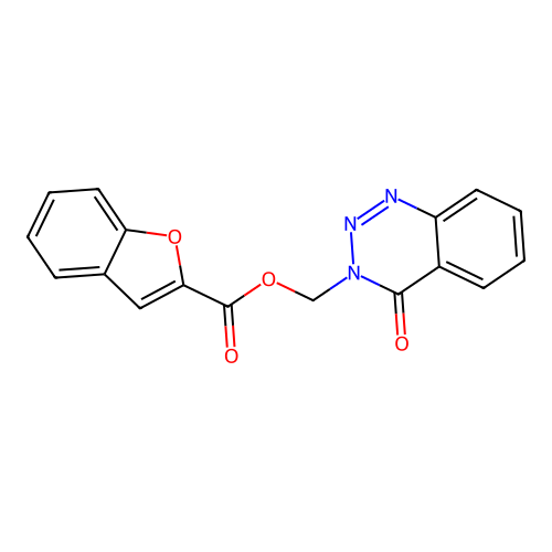 (4-oxobenzo[d][1,2,3]triazin-3(4H)-yl)methyl benzofuran-2-carboxylate structure