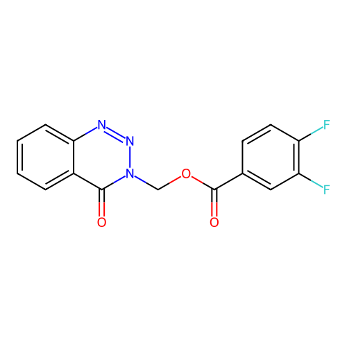 (4-Oxo-1,2,3-benzotriazin-3-yl)methyl 3,4-difluorobenzoate structure