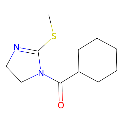 cyclohexyl(2-(methylthio)-4,5-dihydro-1H-imidazol-1-yl)methanone structure