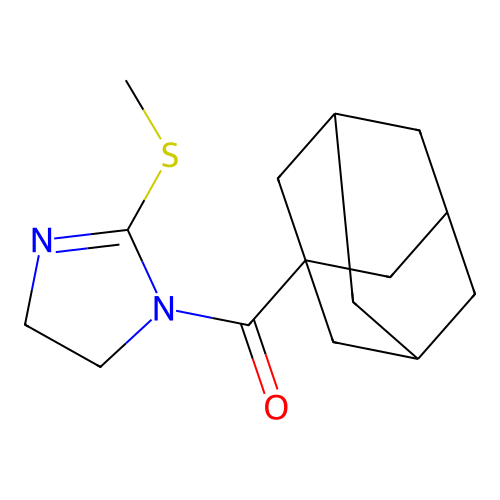 (3r,5r,7r)-adamantan-1-yl(2-(methylthio)-4,5-dihydro-1H-imidazol-1-yl)methanone structure