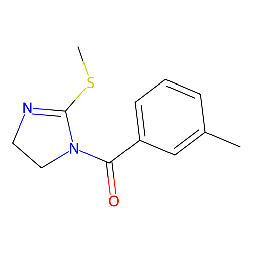 (2-(methylthio)-4,5-dihydro-1H-imidazol-1-yl)(m-tolyl)methanone structure