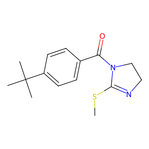 (4-Tert-butylphenyl)-(2-methylsulfanyl-4,5-dihydroimidazol-1-yl)methanone structure