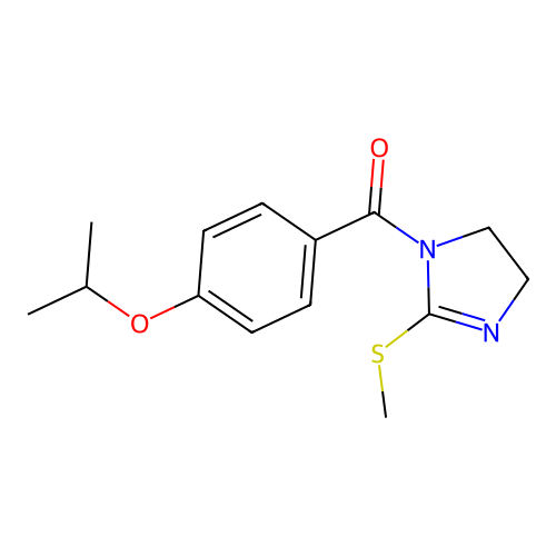 (4-isopropoxyphenyl)(2-(methylthio)-4,5-dihydro-1H-imidazol-1-yl)methanone structure