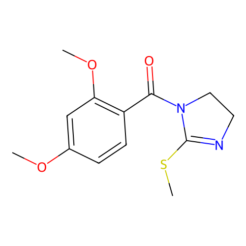 (2,4-Dimethoxyphenyl)-(2-methylsulfanyl-4,5-dihydroimidazol-1-yl)methanone structure