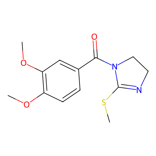 (3,4-dimethoxyphenyl)(2-(methylthio)-4,5-dihydro-1H-imidazol-1-yl)methanone structure