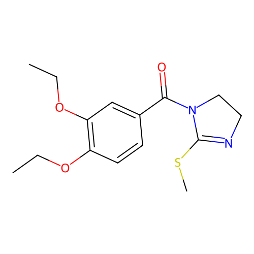 (3,4-diethoxyphenyl)(2-(methylthio)-4,5-dihydro-1H-imidazol-1-yl)methanone structure