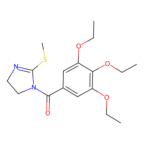 (2-(methylthio)-4,5-dihydro-1H-imidazol-1-yl)(3,4,5-triethoxyphenyl)methanone structure