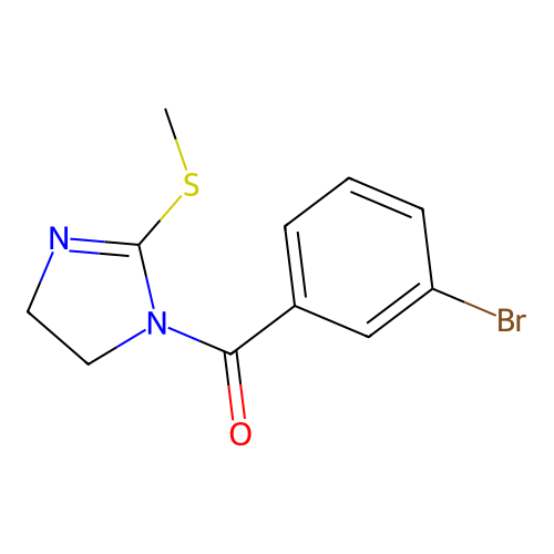 (3-bromophenyl)(2-(methylthio)-4,5-dihydro-1H-imidazol-1-yl)methanone structure