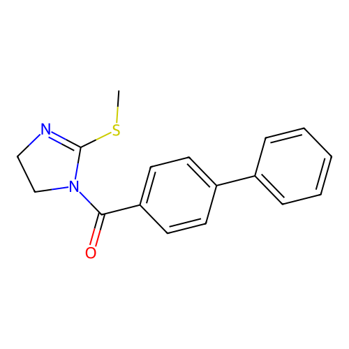 1-{[1,1'-biphenyl]-4-carbonyl}-2-(methylsulfanyl)-4,5-dihydro-1H-imidazole structure