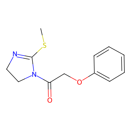 1-(2-(methylthio)-4,5-dihydro-1H-imidazol-1-yl)-2-phenoxyethanone structure
