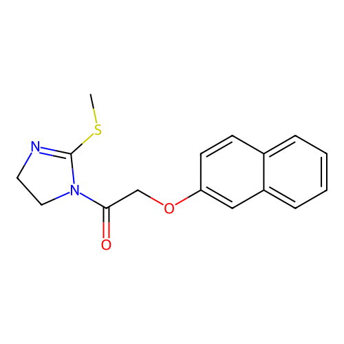 1-(2-Methylsulfanyl-4,5-dihydroimidazol-1-yl)-2-naphthalen-2-yloxyethanone structure