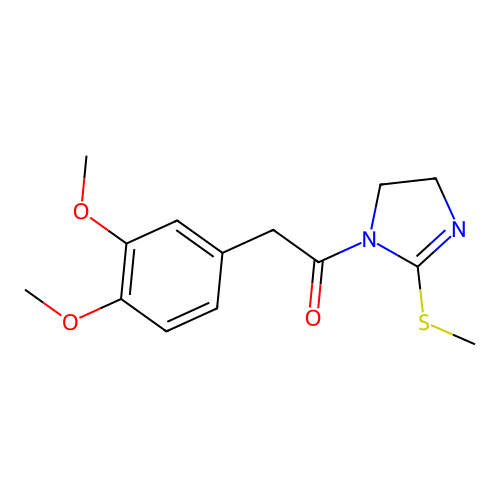 2-(3,4-dimethoxyphenyl)-1-(2-(methylthio)-4,5-dihydro-1H-imidazol-1-yl)ethanone structure