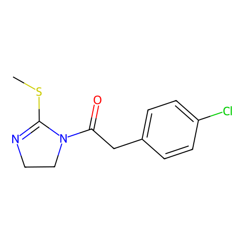 2-(4-Chlorophenyl)-1-(2-methylsulfanyl-4,5-dihydroimidazol-1-yl)ethanone structure