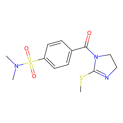 N,N-dimethyl-4-(2-(methylthio)-4,5-dihydro-1H-imidazole-1-carbonyl)benzenesulfonamide structure