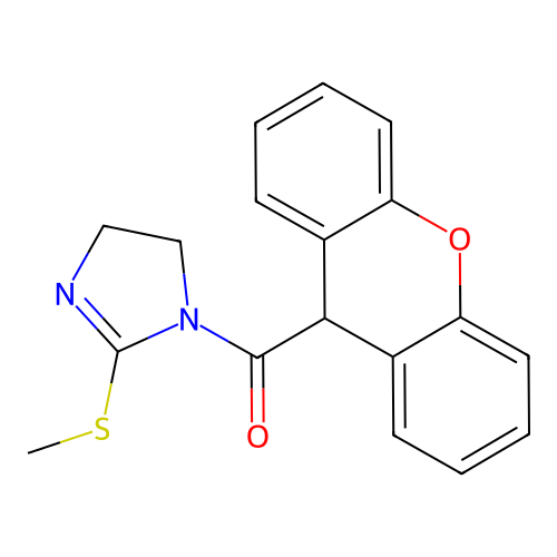 (2-methylsulfanyl-4,5-dihydroimidazol-1-yl)-(9H-xanthen-9-yl)methanone structure
