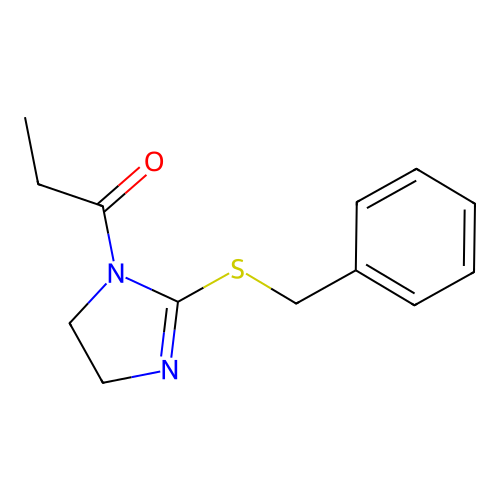 1-(2-Benzylsulfanyl-4,5-dihydroimidazol-1-yl)propan-1-one structure