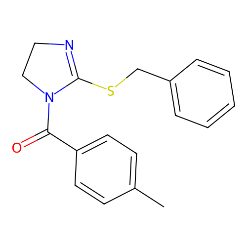 (2-Benzylsulfanyl-4,5-dihydroimidazol-1-yl)-(4-methylphenyl)methanone structure