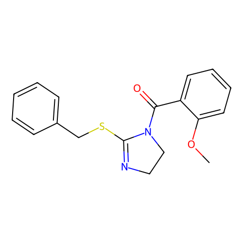 (2-(benzylthio)-4,5-dihydro-1H-imidazol-1-yl)(2-methoxyphenyl)methanone structure