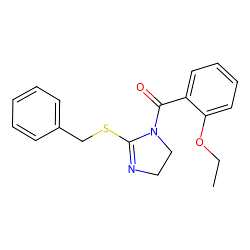 (2-(benzylthio)-4,5-dihydro-1H-imidazol-1-yl)(2-ethoxyphenyl)methanone structure