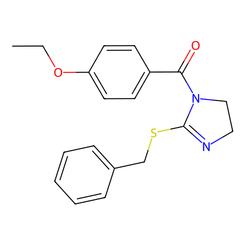 (2-(benzylthio)-4,5-dihydro-1H-imidazol-1-yl)(4-ethoxyphenyl)methanone structure