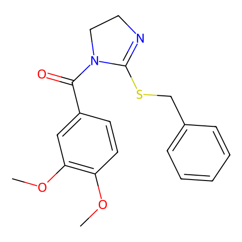 (2-Benzylsulfanyl-4,5-dihydroimidazol-1-yl)-(3,4-dimethoxyphenyl)methanone structure