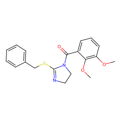 (2-(benzylthio)-4,5-dihydro-1H-imidazol-1-yl)(2,3-dimethoxyphenyl)methanone structure