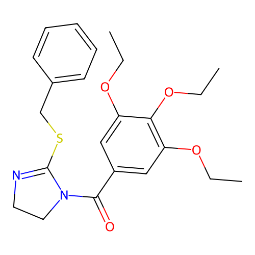 (2-Benzylsulfanyl-4,5-dihydroimidazol-1-yl)-(3,4,5-triethoxyphenyl)methanone structure