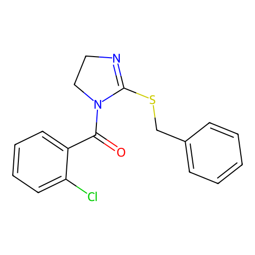 (2-Benzylsulfanyl-4,5-dihydroimidazol-1-yl)-(2-chlorophenyl)methanone structure