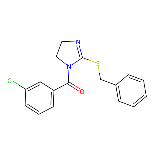 (2-Benzylsulfanyl-4,5-dihydroimidazol-1-yl)-(3-chlorophenyl)methanone structure