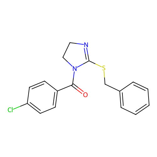 (2-Benzylsulfanyl-4,5-dihydroimidazol-1-yl)-(4-chlorophenyl)methanone structure