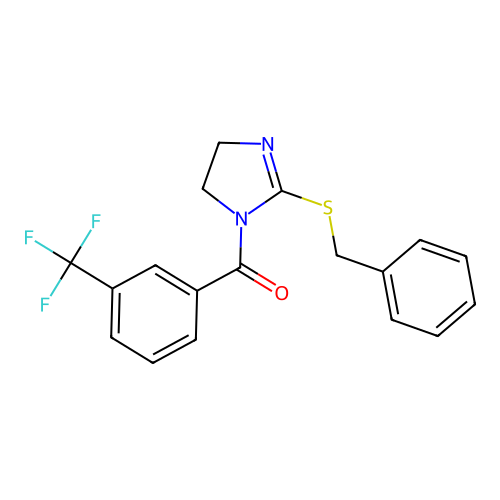 (2-Benzylsulfanyl-4,5-dihydroimidazol-1-yl)-[3-(trifluoromethyl)phenyl]methanone structure
