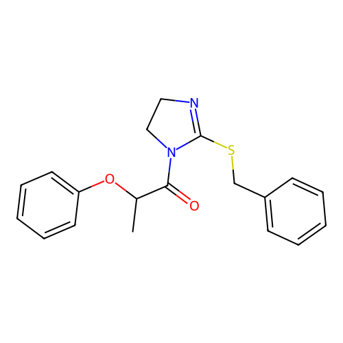 1-(2-Benzylsulfanyl-4,5-dihydroimidazol-1-yl)-2-phenoxypropan-1-one structure