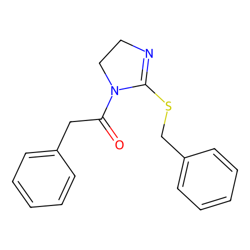 1-(2-Benzylsulfanyl-4,5-dihydroimidazol-1-yl)-2-phenylethanone structure