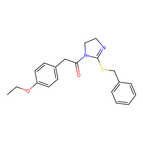 1-(2-Benzylsulfanyl-4,5-dihydroimidazol-1-yl)-2-(4-ethoxyphenyl)ethanone structure