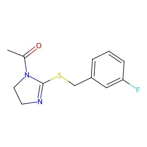1-[2-[(3-Fluorophenyl)methylsulfanyl]-4,5-dihydroimidazol-1-yl]ethanone structure