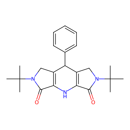 2,6-di-tert-butyl-8-phenyl-1,2,4,6,7,8-hexahydrodipyrrolo[3,4-b:3',4'-e]pyridine-3,5-dione structure