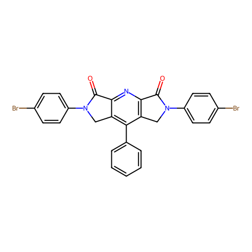 2,6-bis(4-bromophenyl)-8-phenyl-1,2,6,7-tetrahydrodipyrrolo[3,4-b:3',4'-e]pyridine-3,5-dione structure