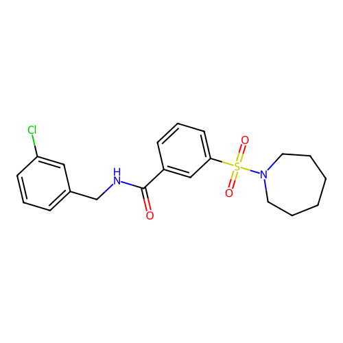 3-(Azepan-1-ylsulfonyl)-N-(3-chlorobenzyl)benzamide structure