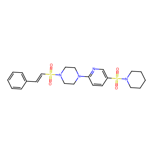 1-(2-Phenylethenesulfonyl)-4-[5-(piperidine-1-sulfonyl)pyridin-2-yl]piperazine structure