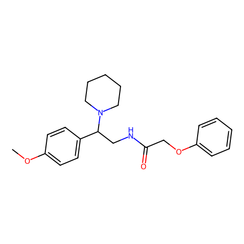 N-[2-(4-methoxyphenyl)-2-piperidin-1-ylethyl]-2-phenoxyacetamide structure