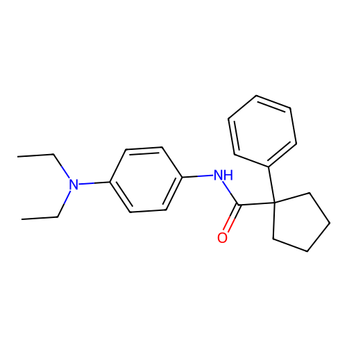 N-[4-(diethylamino)phenyl]-1-phenylcyclopentanecarboxamide structure