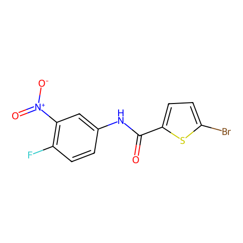 5-Bromo-thiophene-2-carboxylic acid (4-fluoro-3-nitro-phenyl)-amide structure