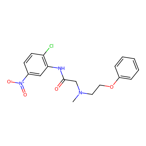 N-(2-chloro-5-nitrophenyl)-2-[methyl(2-phenoxyethyl)amino]acetamide structure