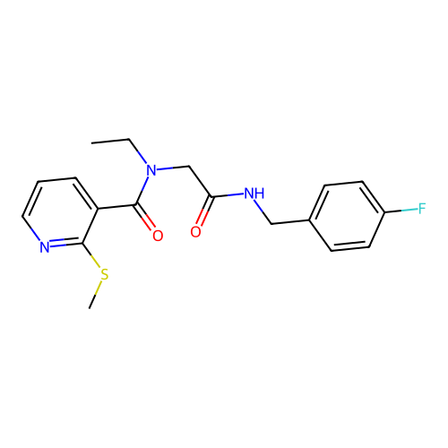 N-Ethyl-N-(2-((4-fluorobenzyl)amino)-2-oxoethyl)-2-(methylthio)nicotinamide structure