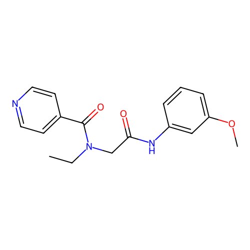 N-ethyl-N-[2-(3-methoxyanilino)-2-oxoethyl]pyridine-4-carboxamide structure