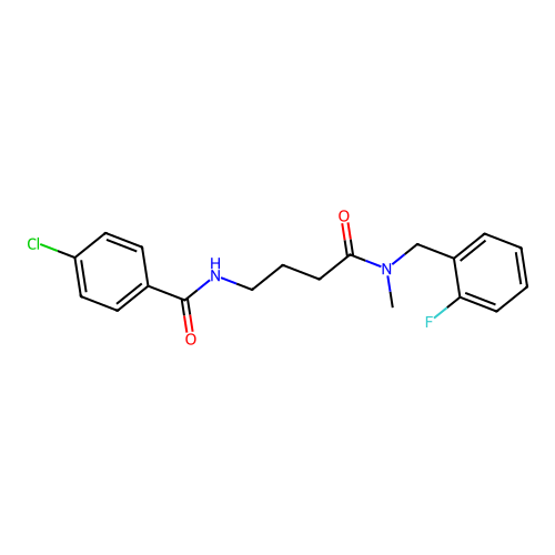 4-chloro-N-[4-[(2-fluorophenyl)methyl-methylamino]-4-oxobutyl]benzamide structure
