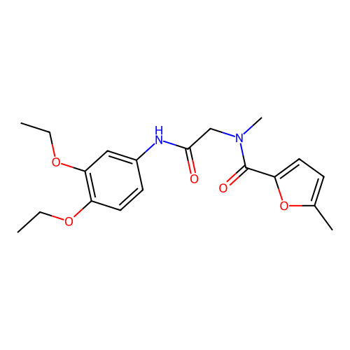 N-[2-(3,4-diethoxyanilino)-2-oxoethyl]-N,5-dimethylfuran-2-carboxamide structure
